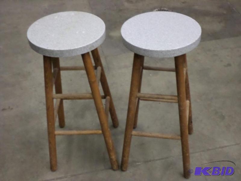lot 78 image: (2) Wood Bar Stools...