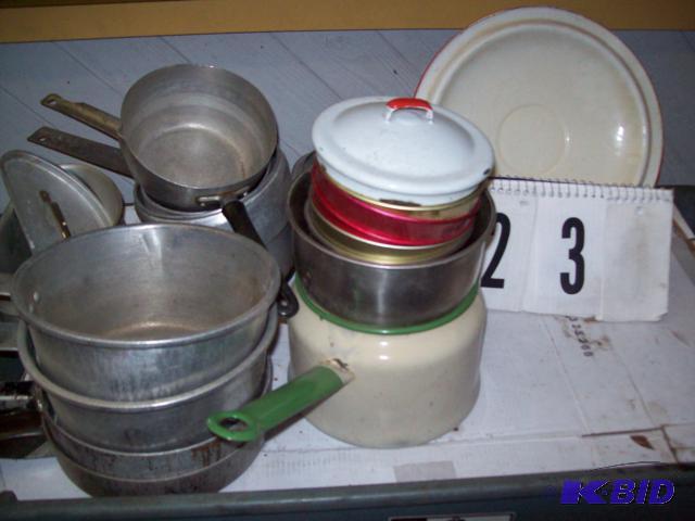 lot 23 image: Camp Cooking Set  Pots And Pans...