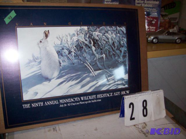 lot 28 image: &quotVan Gilder" Rabbit Print, 18"...