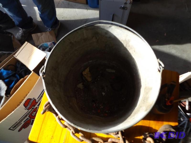 Chain,and metal bucket...