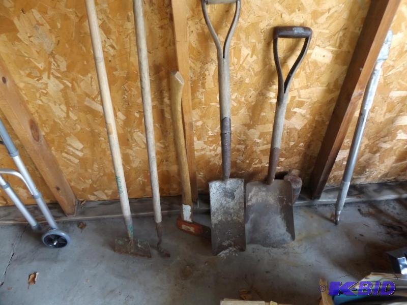 Axe, Shovels, ice scrapers, hoe...