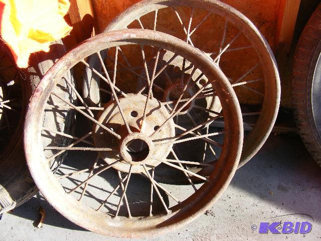 2 Model A ford 22 inch wire spoke wheel rims...