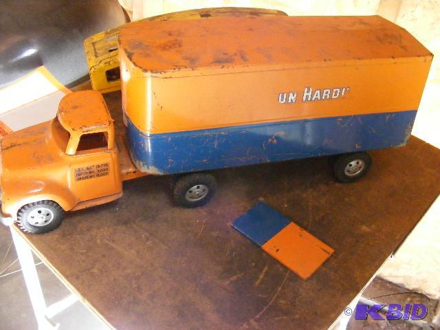 Vintage Tin Toy Truck and Trailer...