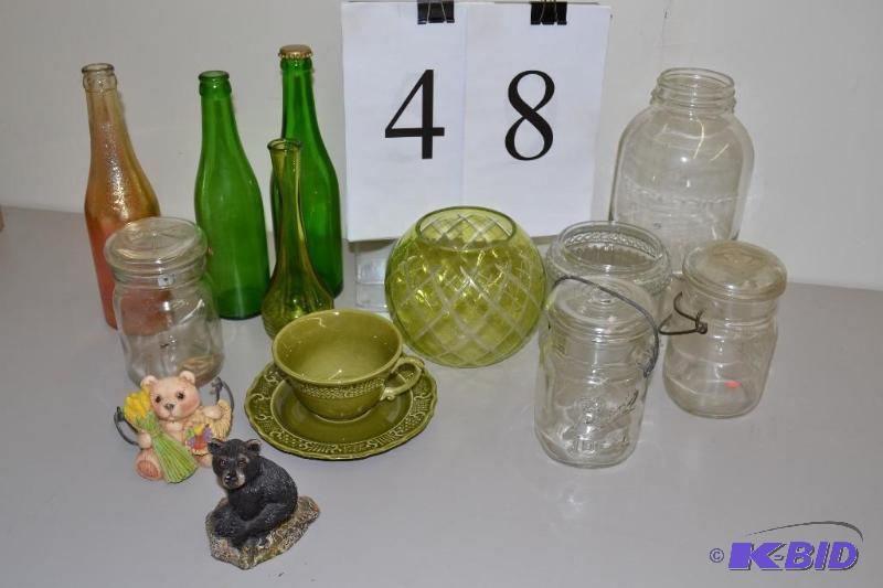 lot 48 image: Glass jars and figurines