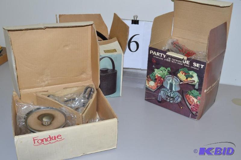 lot 69 image: Fondue sets, Ice bucket