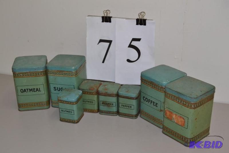 lot 75 image: vintage cannisters