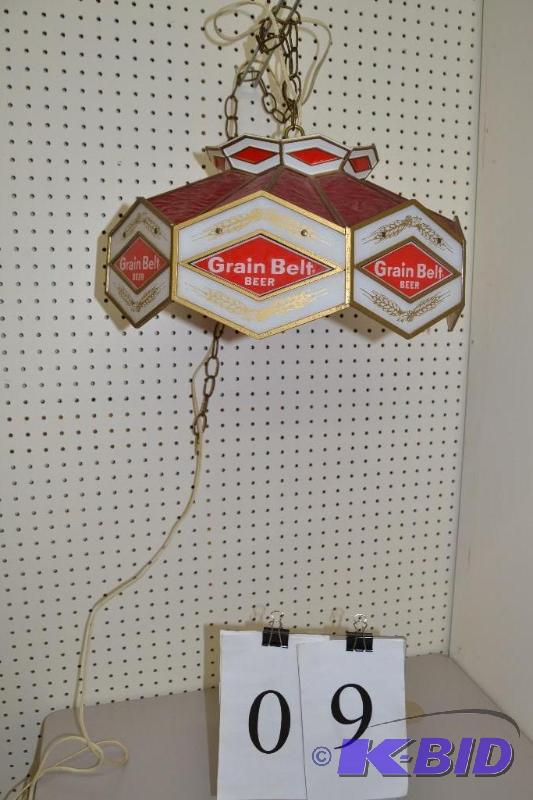 lot 9 image: Grain Belt Beer hanging lamp