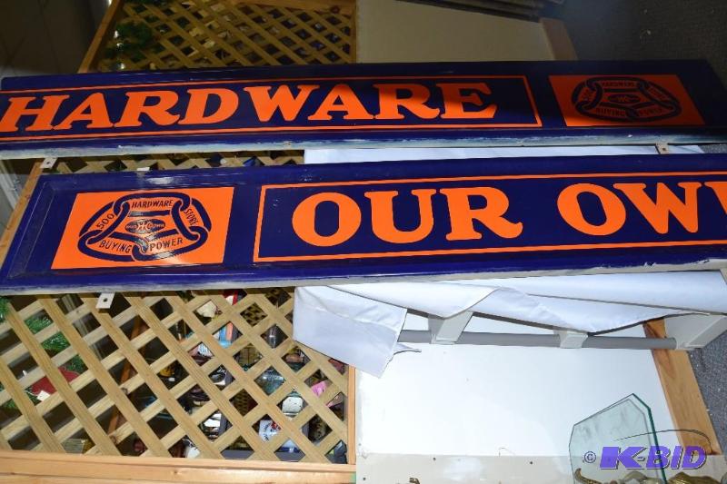 lot 95 image: Our Own Hardware Sign