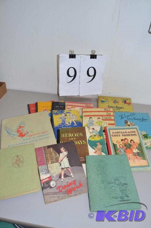 lot 99 image: Vintage childrens story books and childrens school books