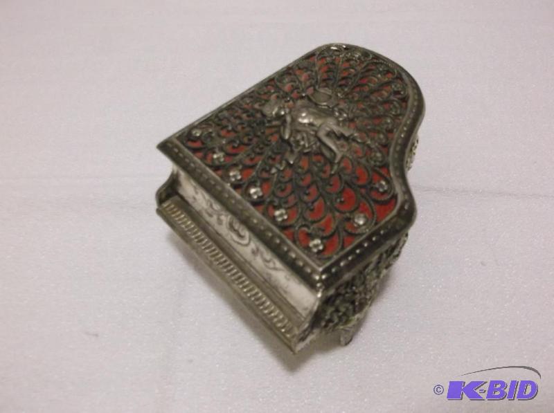Vintage Silver Plate Musical Jewelry Box With...