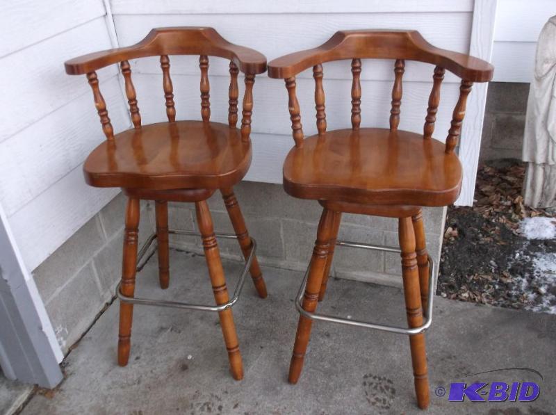 Solid Wood Bar Stools Measuring 18&quot Acro...