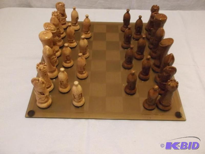 Very Nice Chess Set With Glass Board Appears ...