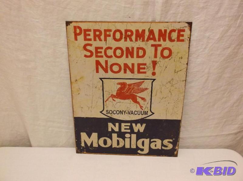 Metal Mobil Gas Sign Measuring 12 12&quot W...