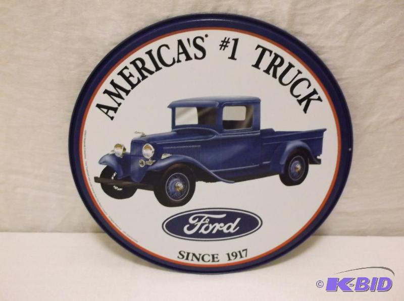 Metal Ford Sign Measuring 11 34&quot dia. I...