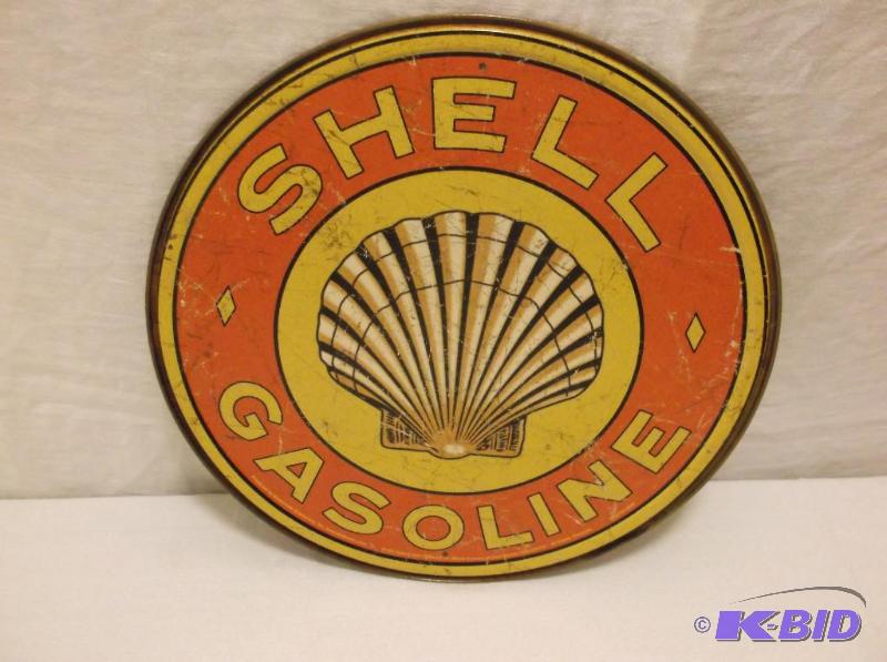 Metal Shell Gasoline Sign Measuring 11 34&qu...