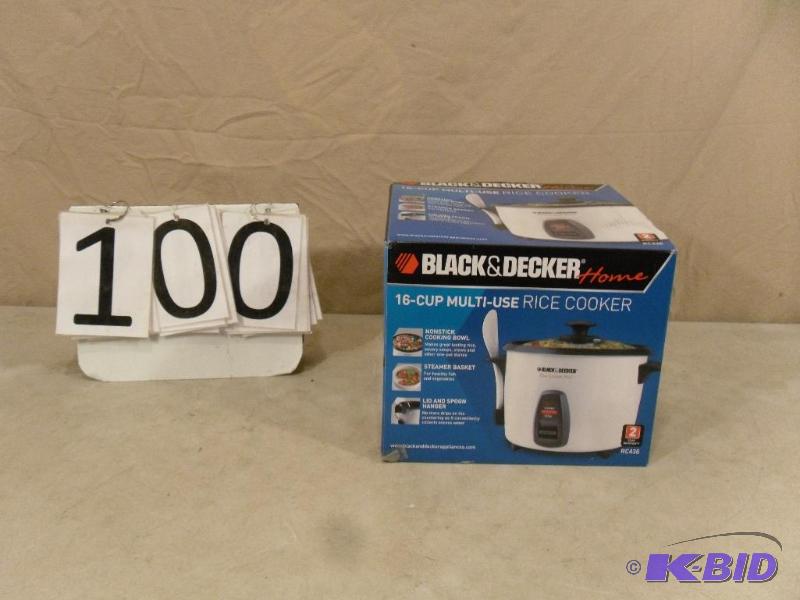 lot 100 image: NEW Black and Decker 16 Cup Multi Use Rice Co...