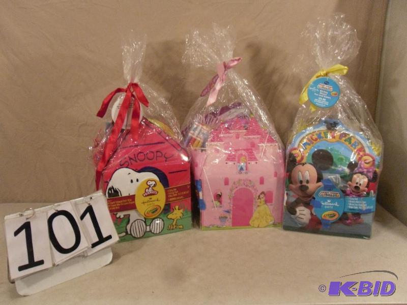 lot 101 image: Lot of 3 Kids Hallmark Baskets. Appear to be ...