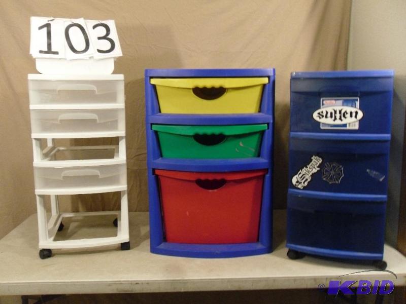 lot 103 image: Lot of 3 Assorted Drawer Organizers. All need...