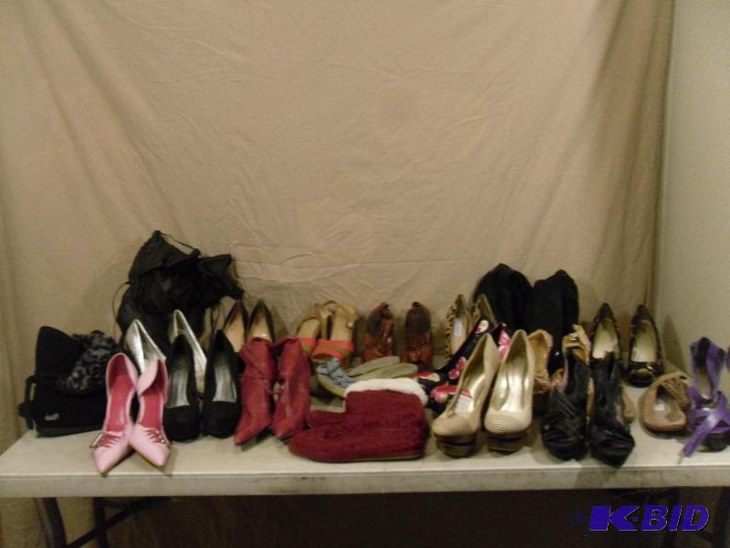 lot 107 image: Large Lot of Womens Shoes. Sizes vary from 7....
