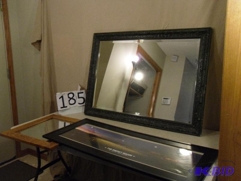 lot 185 image: Large Framed Mirror, Smaller Mirrors, Framed ...
