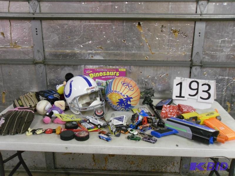 lot 193 image: Lot of Assorted Toys. Nerf&nbspGun, Helmet, ...