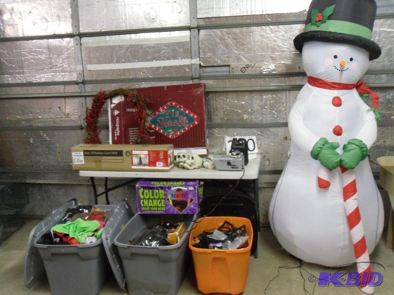 lot 210 image: 6 Prelit Tree, Halloween Costumes, Christmas...