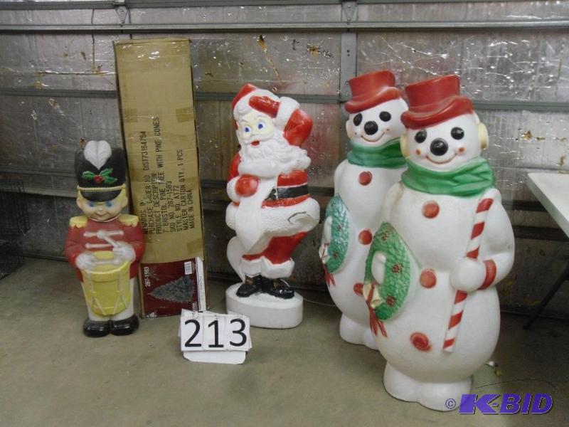 lot 213 image: Christmas Yard Decor and 7 Bristol Pine Tree...
