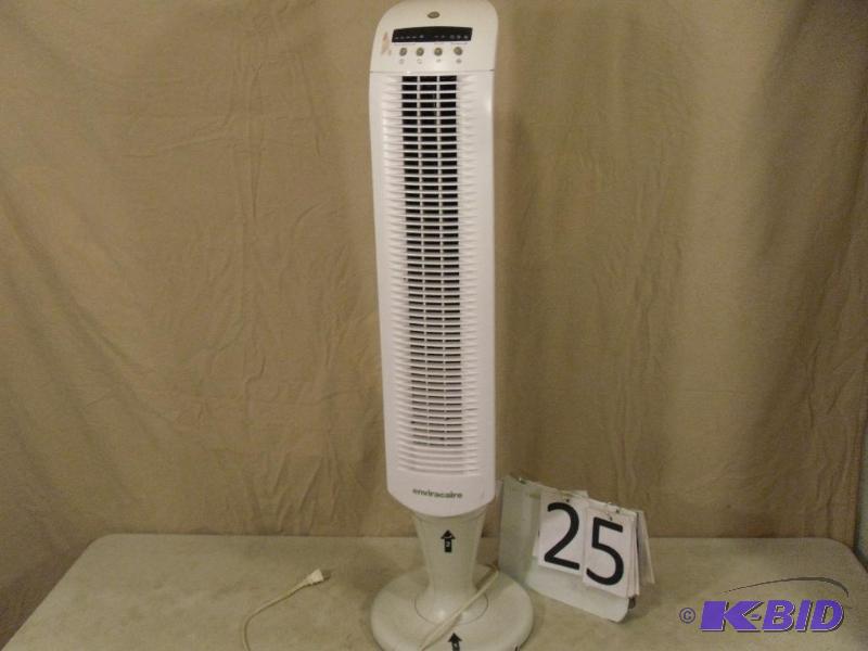 lot 25 image: Enviracaire&nbsptower fan  air filter. 3 sp...