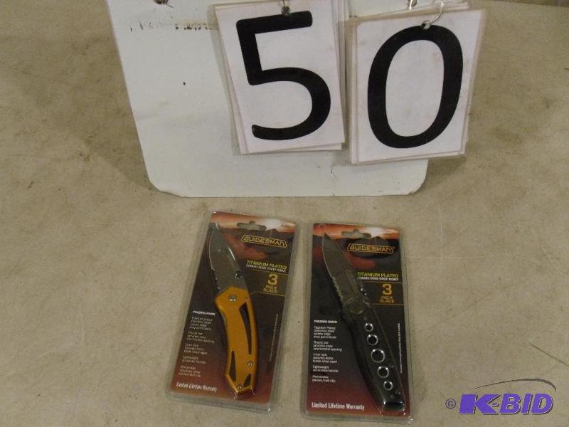 lot 50 image: 2 New Guidesman&nbspKnives. 3 Inch Blades. T...