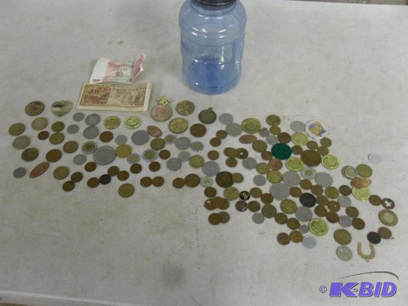 lot 51C image: Lot of coins. Alot of foreign stuff. Tokens, ...