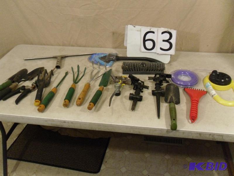 lot 63 image: Lot of Assorted Lawn and Garden Items. Sprink...