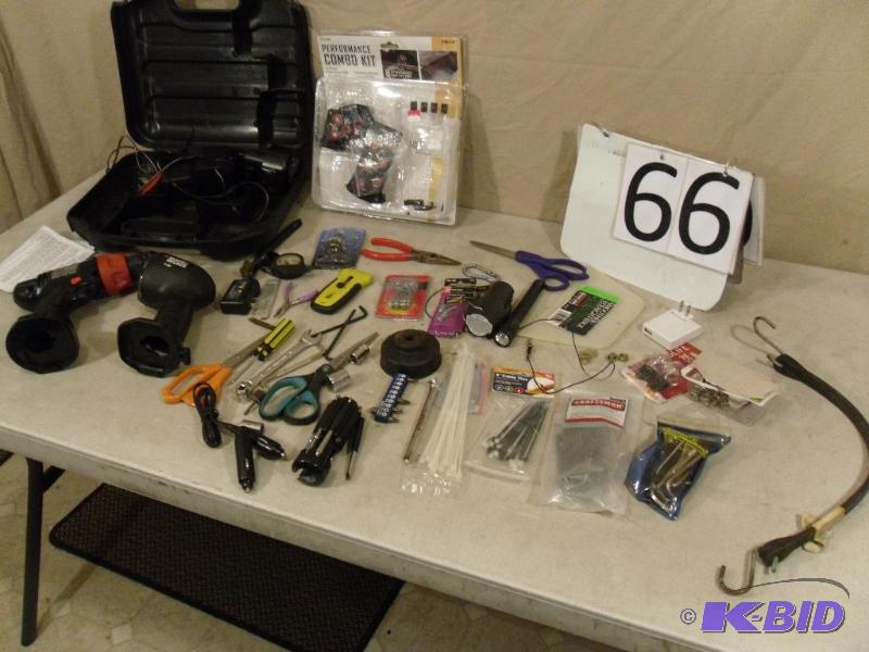 lot 66 image: Lot of Assorted Tools and Hardware. Allen wre...