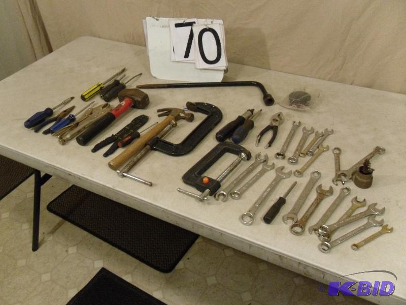 lot 70 image: Lot of Assorted Hand Tools. Screwdrivers, Wre...