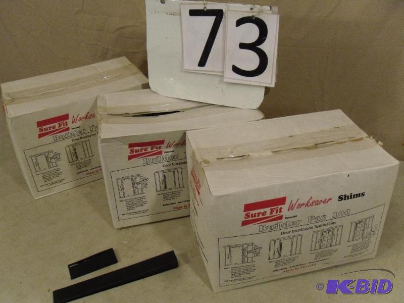 lot 73 image: Lot of 3 New Boxes of Sure Fit Worksaver Shim...