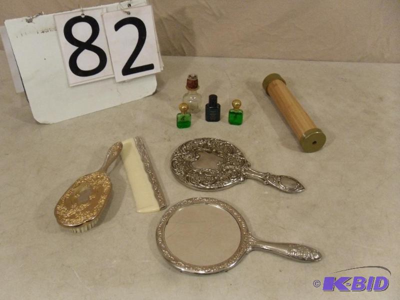 lot 82 image: Mirrors, Brush, Comb, Mini Perfumes, Kaleidos...