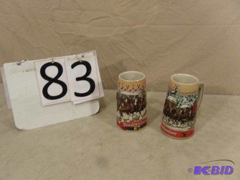 lot 83 image: Lot of 2 Budweiser Beer Steins....