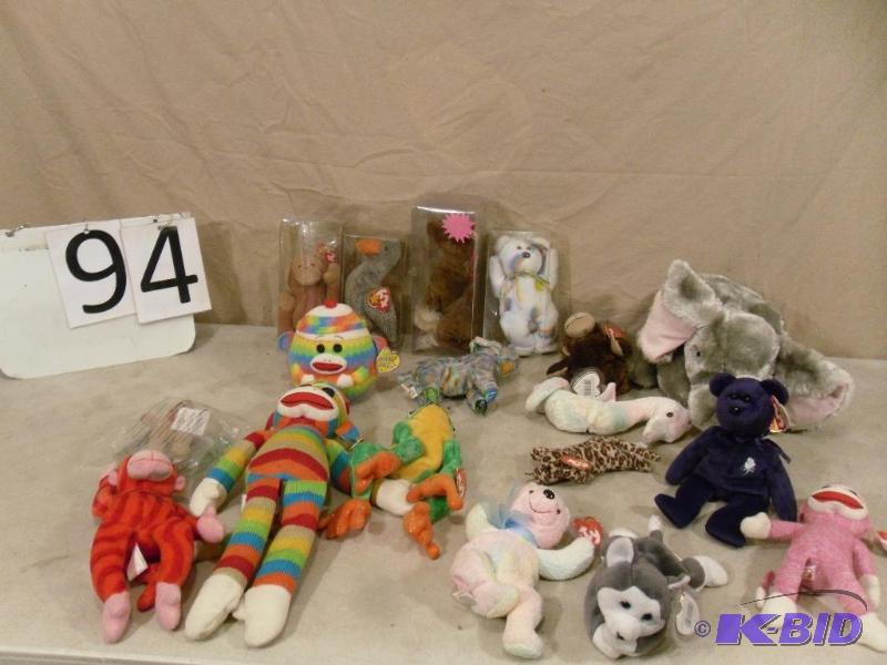 lot 94 image: Lot of Assorted Beanie Babies. RED STAR TAG P...