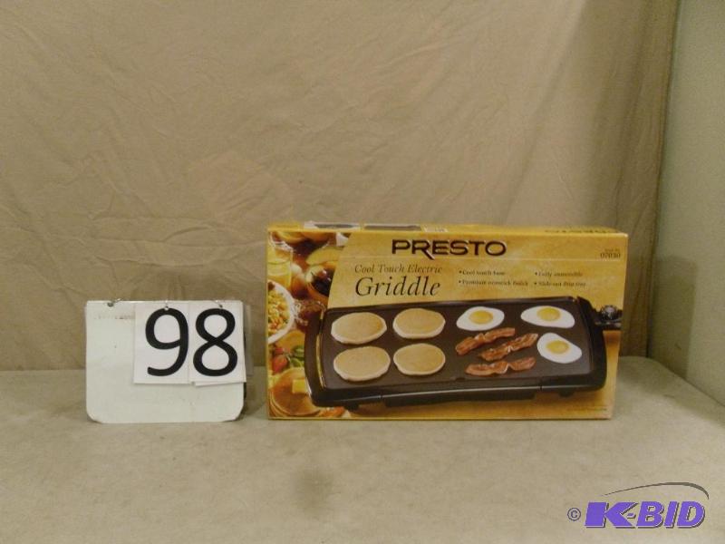 lot 98 image: NEW Presto Cool Touch Electric Griddle....