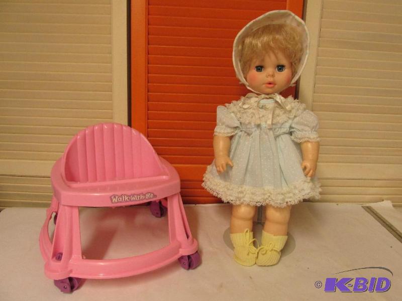 lot 14 image: Vintage EEGee Softee Doll comes with Little Dolly Walker