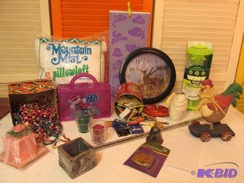 lot 42 image: A Little Bit of Everything - Clocks to Candles - Vintage Garland - Matches - to  Wasp Killers