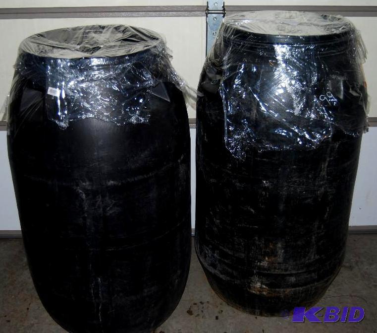 Pair of Heavy Duty Plastic Barrels, 58 gallon...