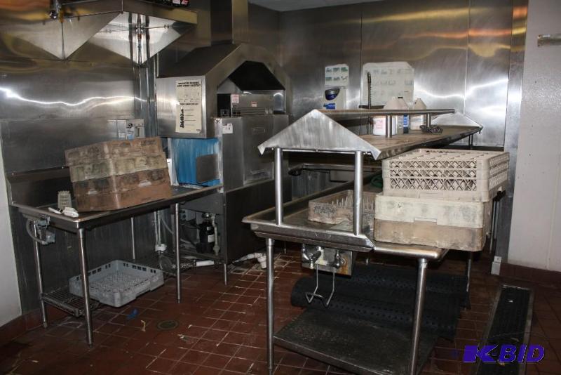 lot 1004 image: Hobart Complete Dishwashing Station Including MachineSinksSprayersBooster HeaterAnd More.