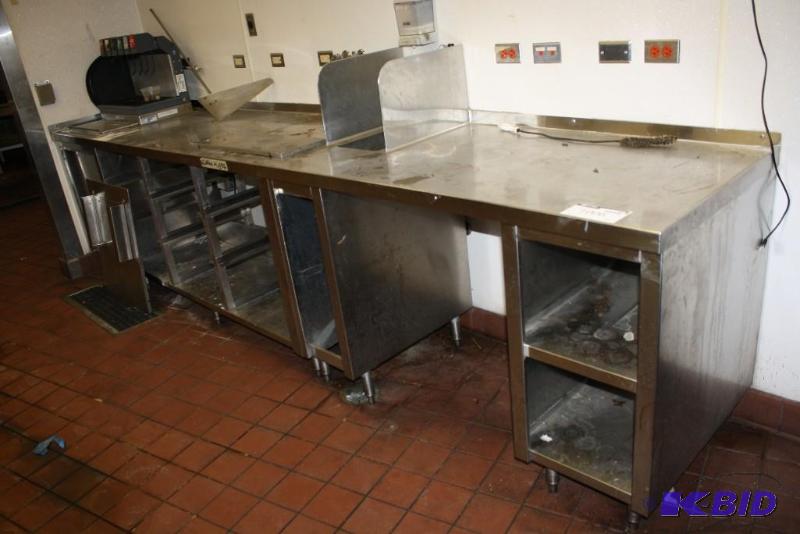 lot 1006 image: Beverage Table Prep Table Servers Station NSF Approved Stainless Steel