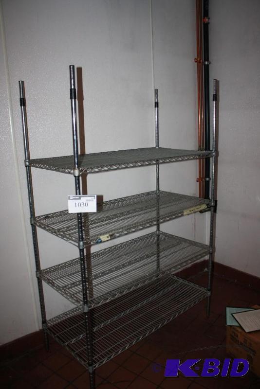 lot 1030 image: NSF Approved Stainless Steel Wire Shelving Unit