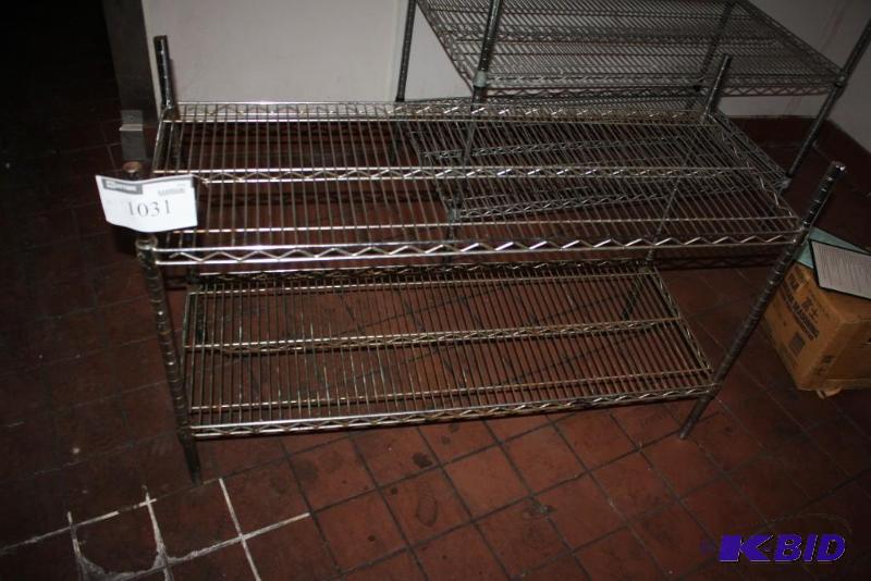 lot 1031 image: NSF Approved Stainless Steel Wire Shelving Unit