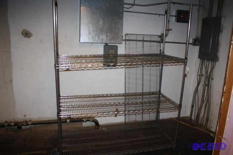 lot 1036 image: NSF Approved Stainless Steel Wire Shelving Unit