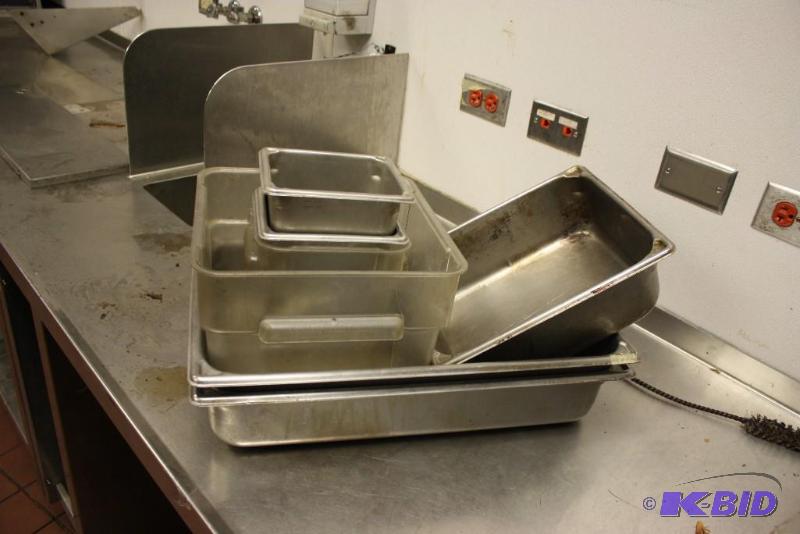 lot 1038 image: Asst. Kitchen Storage & Steamer Trays Stainless Steel & Plastic