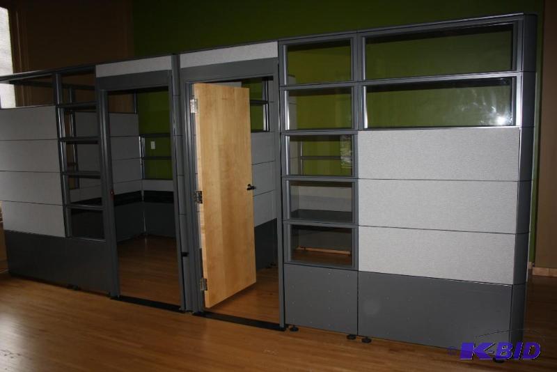 lot 1039 image: Contemporary Cubicle Unit w2 Rooms, Windows, Doors, & More.