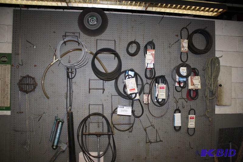 lot 1050 image: Miscellaneous V-Belts, Rope, Hangers, And More.