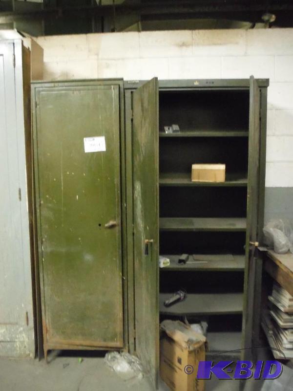 lot 1051 image: Vintage Metal Shelving Units